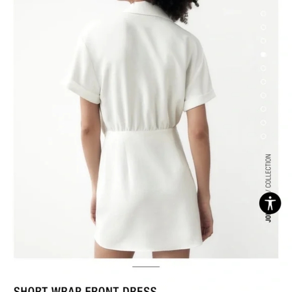 ZARA short wrap front dress - oyster color - Picture 5 of 6
